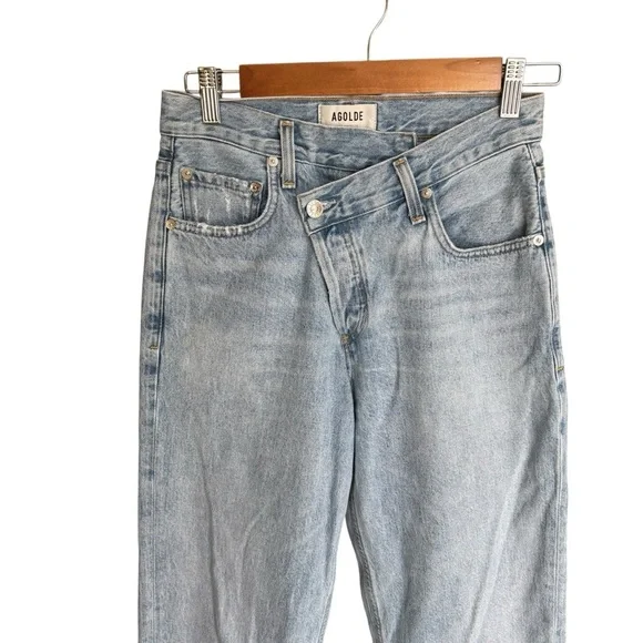 AGOLDE - Criss Cross Upsized Jeans Suburbia Light Wash Sz 23 - Picture 3 of 9